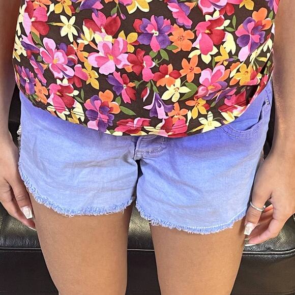 00s Vintage MOSSIMO SUPPLY CO Purple Ombre Cut Off Shorts - Picture 4 of 9